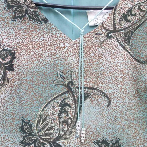 EUC Kathie Lee Sleeveless Beaded Accent Side Slits Fully Lined Maxi Dress SZ M - Picture 4 of 5